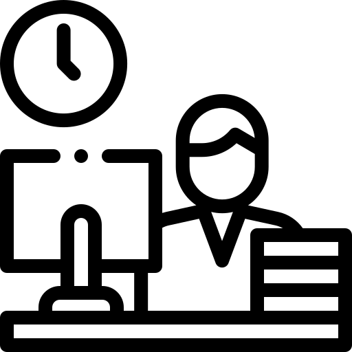 icon of a man at a desk 